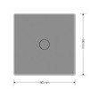 Умный сенсорный ЕС выключатель 1 сенсор Livolo серый стекло (VL-M7FC1Z2-2IP)
