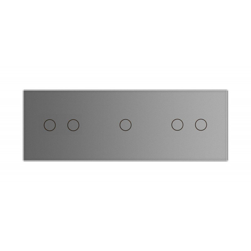Умный сенсорный ZigBee выключатель 5 сенсоров (2-1-2) Livolo серый стекло (VL-C702Z/C701Z/C702Z-15) - 1