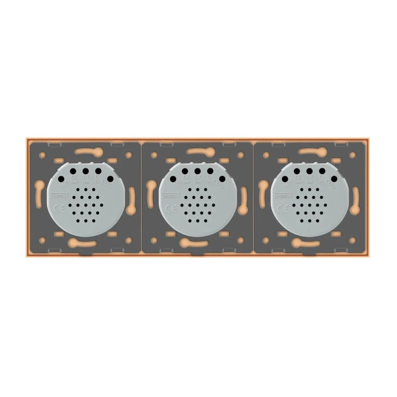 Умный сенсорный ZigBee выключатель 5 сенсоров (1-2-2) Livolo золото стекло (VL-C701Z/C702Z/C702Z-13) - 3