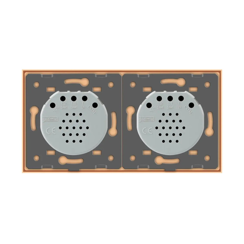 Умный сенсорный ZigBee выключатель 4 сенсора (2-2) Livolo золото стекло (VL-C702Z/C702Z-13) - 4