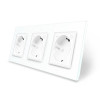 Трехместная умная розетка ZigBee с заземлением Livolo белый (VL-C7FCTC16AZ-6WP)