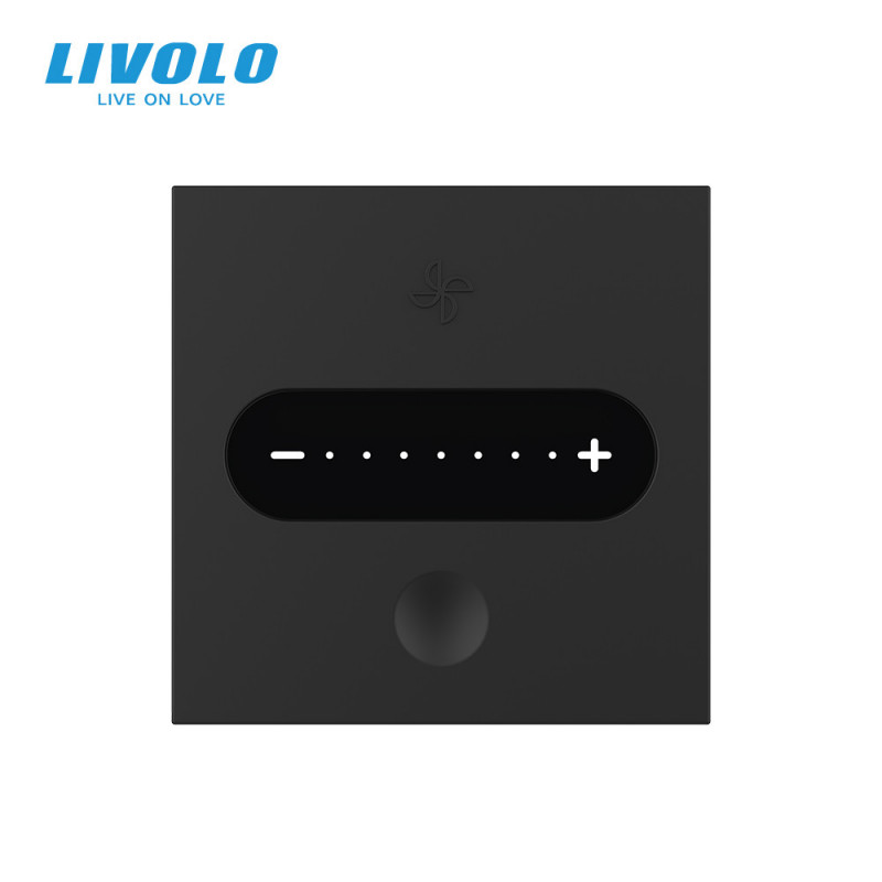 Умный механизм сенсорный регулятор скорости вентилятора Livolo черный ZigBee (VL-FC1GZ-2BP) - 1