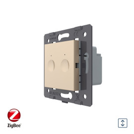 Розумний сенсорний механізм ZigBee вимикач для ролет Sense Livolo золото (VL-FC2WZ-2AP)