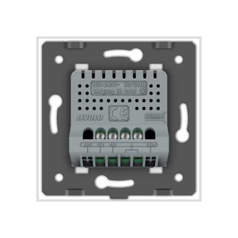 Умный сенсорный ЕС выключатель 2 сенсора Livolo серый стекло (VL-M7FC2Z2-2IP) - 1