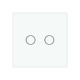 Розумний сенсорний ЄС вимикач 2 сенсора Livolo білий скло (VL-M7FC2Z2-2WP)