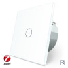 Умный сенсорный проходной ZigBee выключатель 1 сенсор Livolo белый стекло (VL-C701SZ-11)