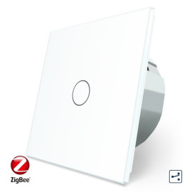 Розумний сенсорний прохідний ZigBee вимикач 1 сенсор Livolo білий скло (VL-C701SZ-11)
