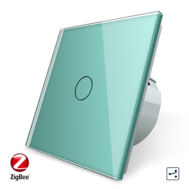Розумний сенсорний прохідний ZigBee вимикач 1 сенсор Livolo зелений скло (VL-C701SZ-18)