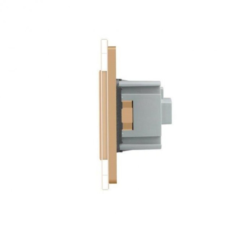 Умный сенсорный ZigBee выключатель 1 сенсор 3 розетки Livolo золото стекло (VL-C701Z/C7C3EU-13) - 1