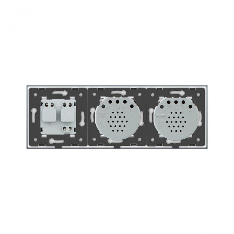 Умный сенсорный ZigBee выключатель 2 сенсора (1-1) 1 розетка Livolo белый стекло (VL-C701Z/C701Z/C7C1EU-11) - 2