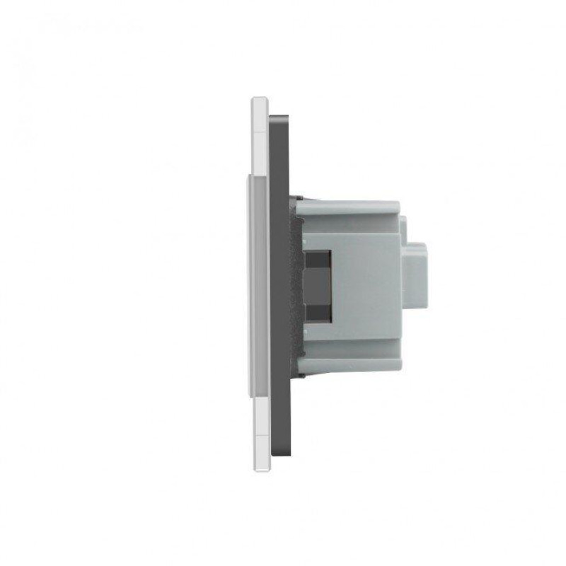 Умный сенсорный ZigBee выключатель 2 сенсора 1 розетка Livolo серый стекло (VL-C702Z/C7C1EU-15) - 2