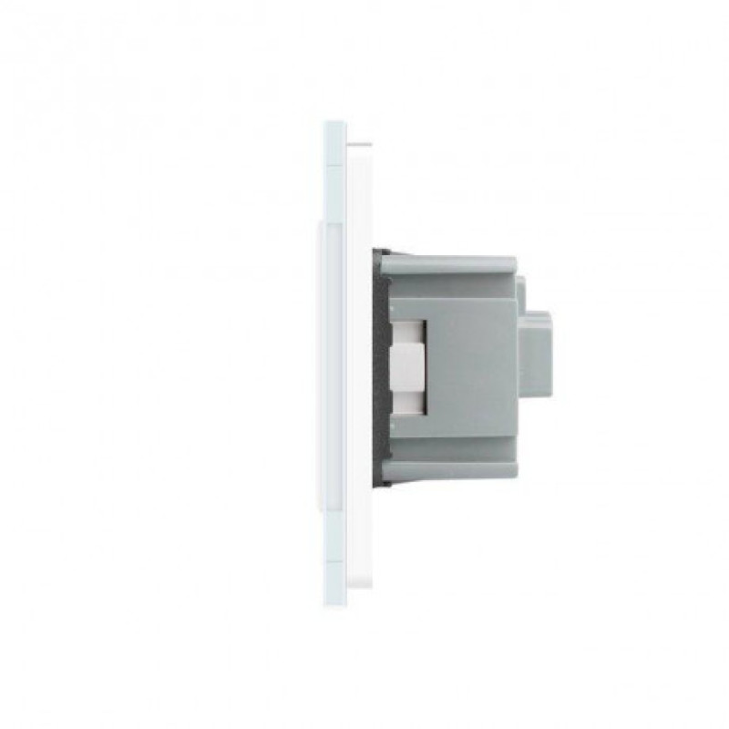 Розумний сенсорний ZigBee вимикач 2 сенсора 3 розетки Livolo білий скло (VL-C702Z/C7C3EU-11) - 1