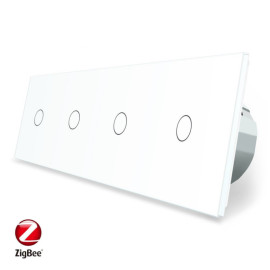 Розумний сенсорний ZigBee вимикач 4 сенсора (1-1-1-1) Livolo белый стекло (VL-C704Z-11)