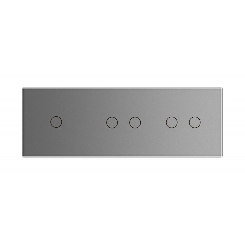 Умный сенсорный ZigBee выключатель 5 сенсоров (1-2-2) Livolo серый стекло (VL-C701Z/C702Z/C702Z-15) - 1