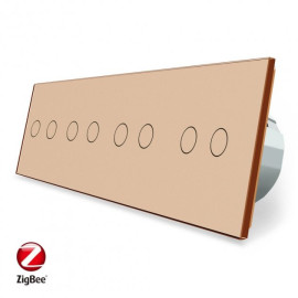 Розумний сенсорний ZigBee вимикач 8 сенсорів (2-2-2-2) Livolo золото (VL-C708Z-13)
