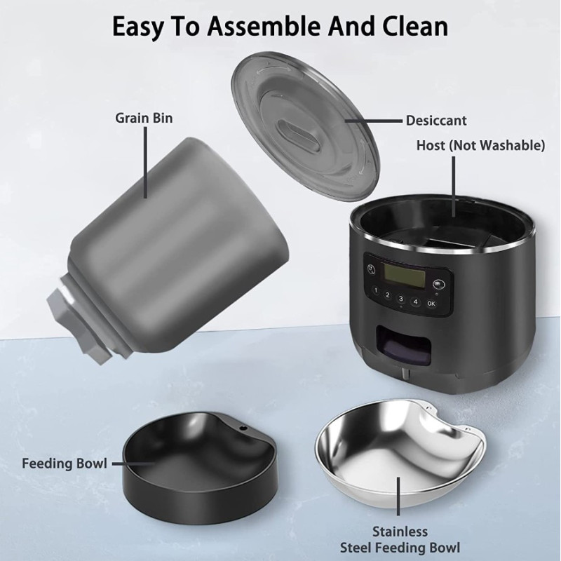 Розумна автоматична годівниця для тварин WI-FI 4 літри - 3