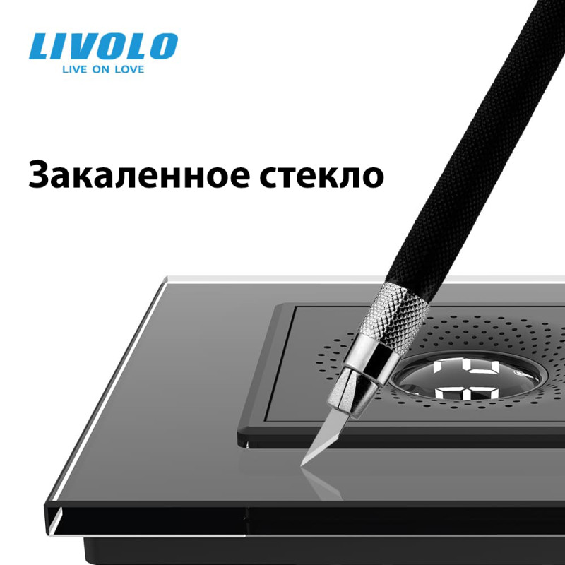 Розумний датчик температури та вологості ZigBee термометр гігрометр Livolo біле скло (VL-FCEZ-2WP-11) - 3