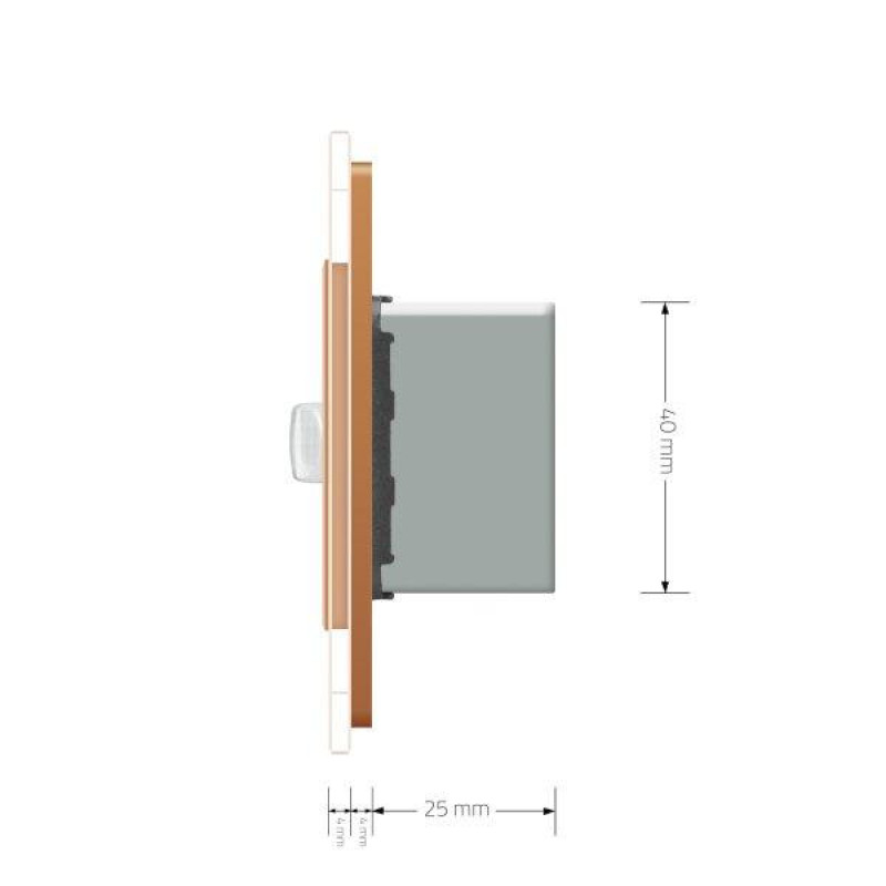Умный ZigBee датчик движения Livolo золото стекло (VL-FCUZ-2AP-13) - 5