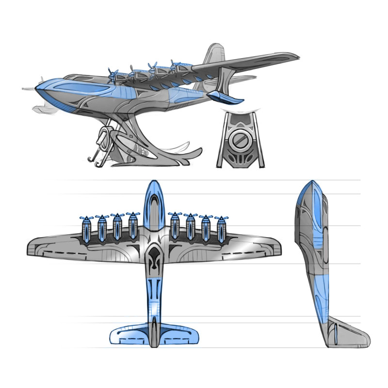Літак Hughes H-4 Hercules модель Metal-Time Celestial Hercules Spruce Goose MT100 - 7