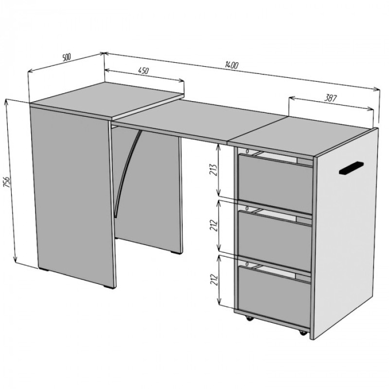 Стол-трансформер Hobana Ш3 (Дуб сонома) - 4