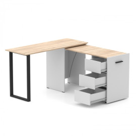 Стол-трансформер Hobana-Jumbo Ш3 (Белый и Дуб сонома)