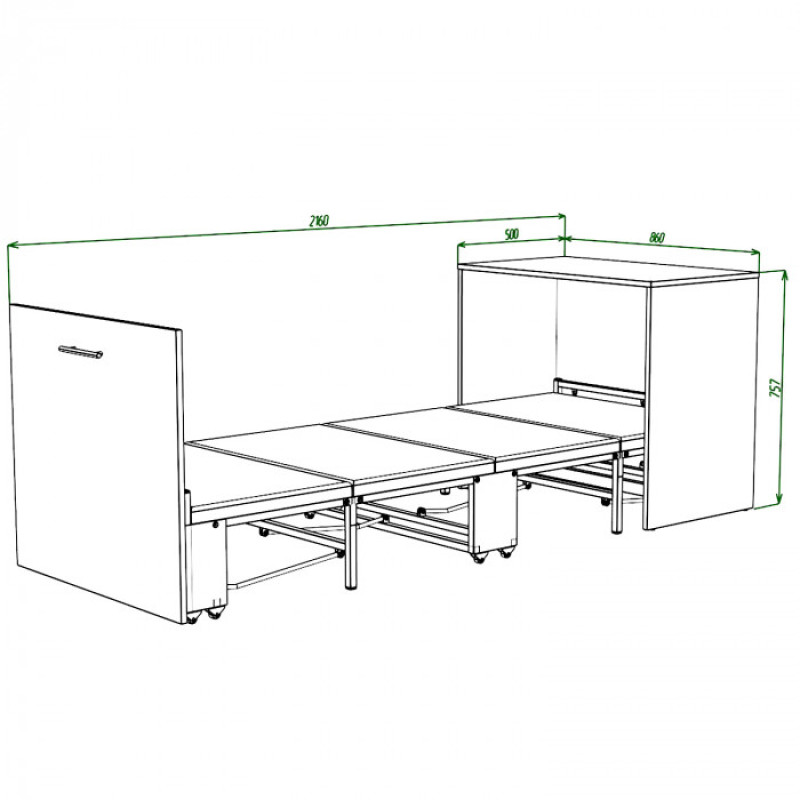 Кровать-трансформер комод Sirim (2 в 1) / (Дуб крафт белый) - 4
