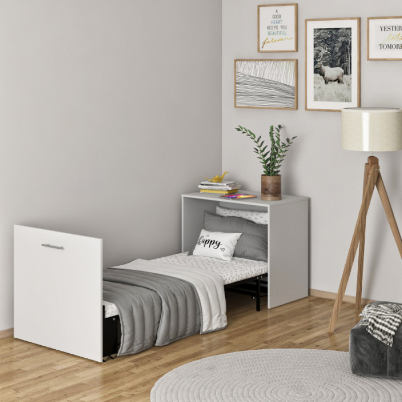 Кровать-трансформер комод Sirim (2 в 1) / (Дуб крафт белый) - 3