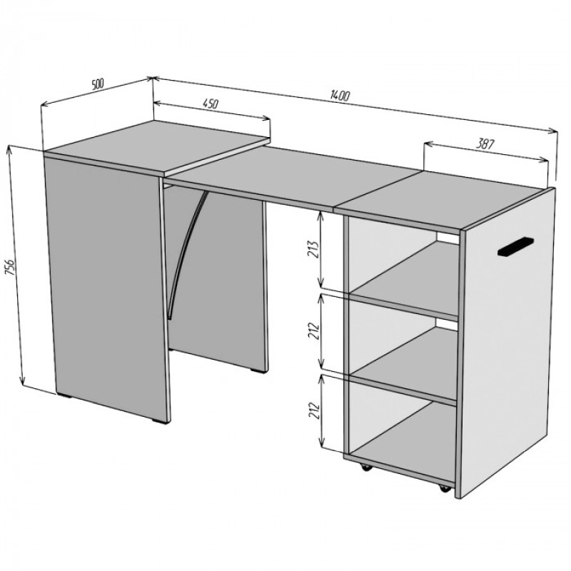 Стол-трансформер Hobana (Белый и Ателье светлый) - 5