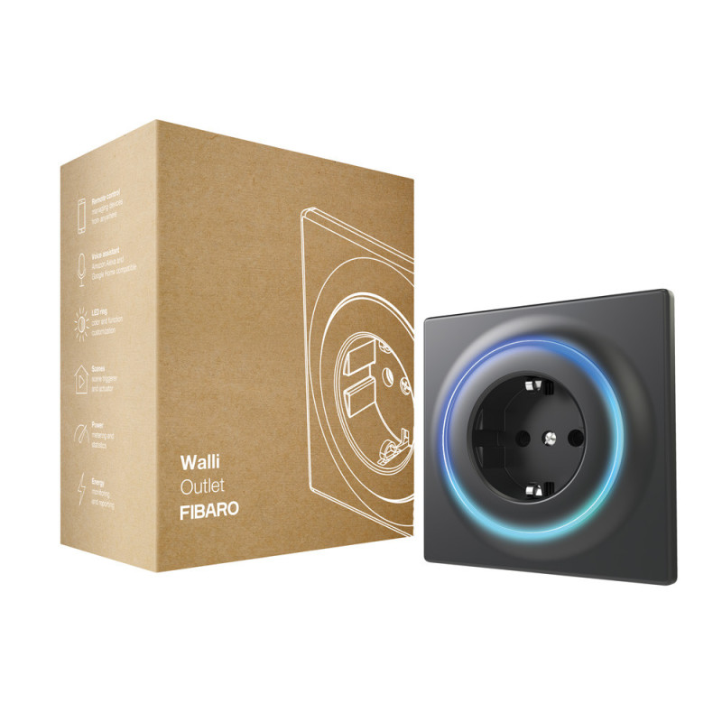 Розетка Z-Wave FIBARO Walli Outlet - 10 шт. Чорний - 1