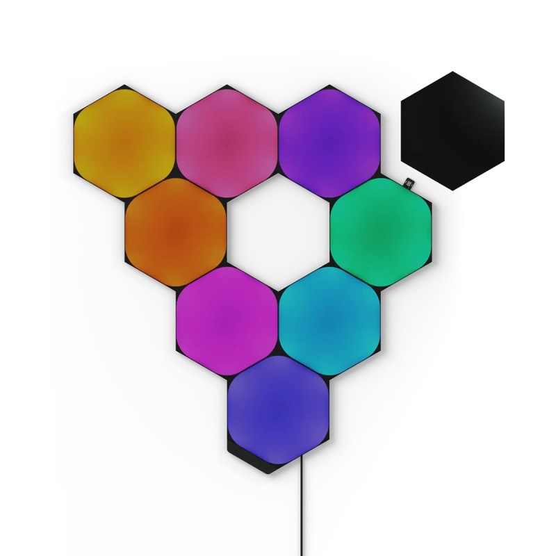 Розумна система освітлення Nanoleaf Shapes Ultra Black Hexagons Starter Kit, Apple Homekit - 9 шт.