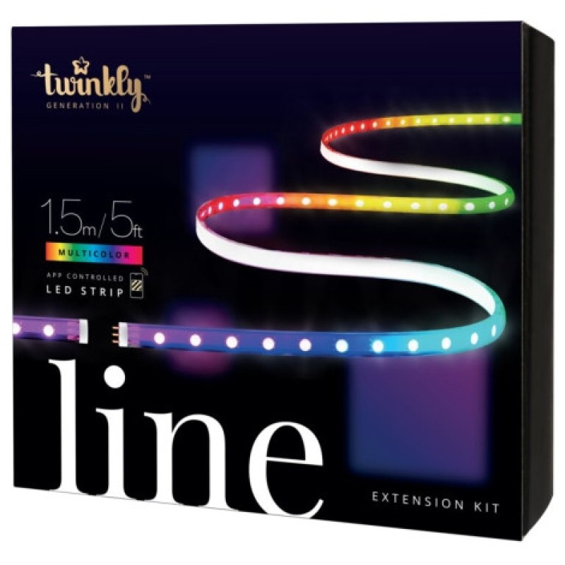 Додаткова світлодіодна Smart LED стрічка Twinkly Line RGB 100, 1.5 м, Gen II, IP20, білий кабель
