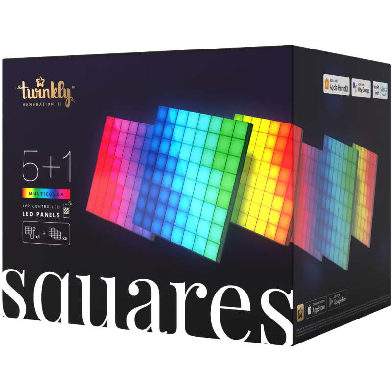 Светодиодные Smart LED панели Twinkly Squares RGB 64, 6 шт., BT+WiFi, Gen II, IP20