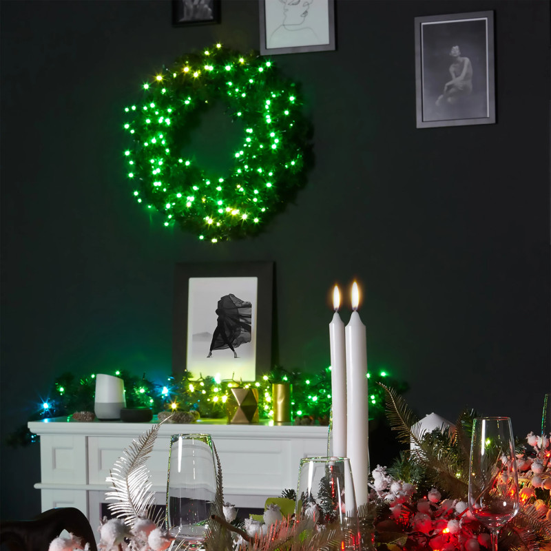 Світлодіодна Smart LED гірлянда на ялиновому віночку Twinkly Strings RGBW 50, 60 см, BT+WiFi, Gen II, IP44 - 5