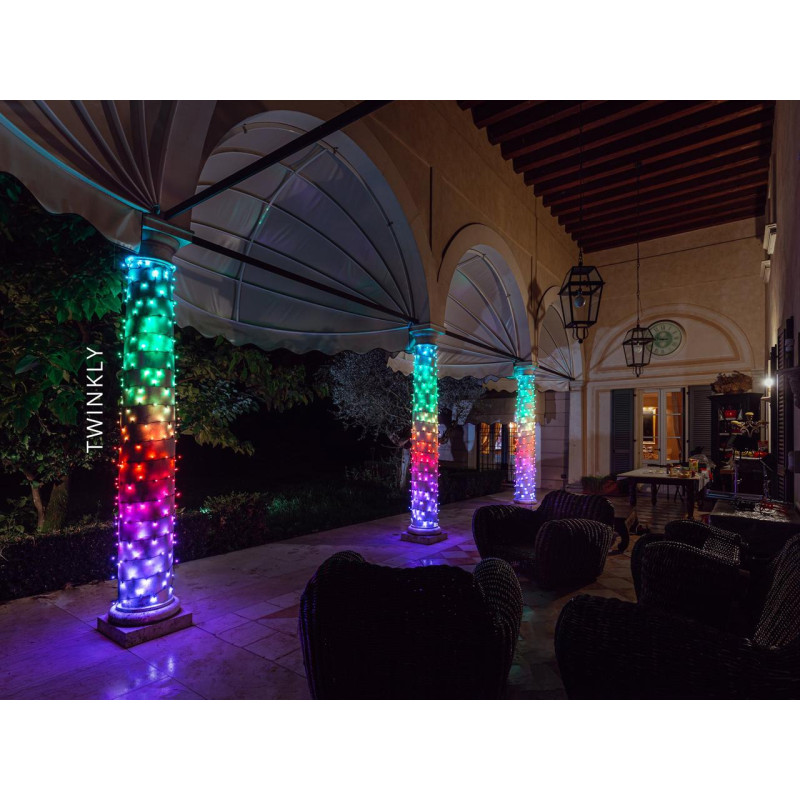 Умная гирлянда Twinkly Strings RGBW 250, 20 м, BT+WiFi, Gen II, IP44 кабель черный - 6