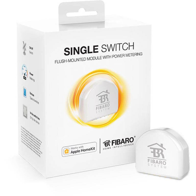 Релейный выключатель со счетчиком электроэнергии FIBARO Single Switch для Apple HomeKit - FGBHS-213